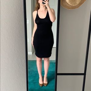 Black bodycon midi dress